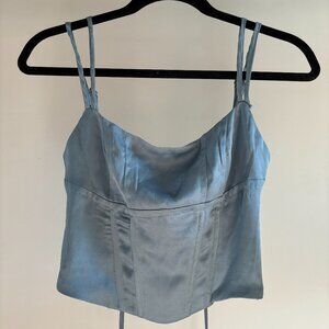 Princess Polly - ZORA SATIN CORSET TOP BLUE - size